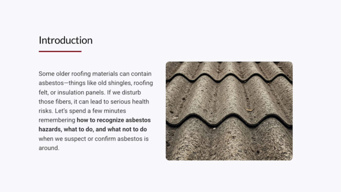 Asbestos Awareness for Roofers – Working Near Asbestos - Refresher - Image 2