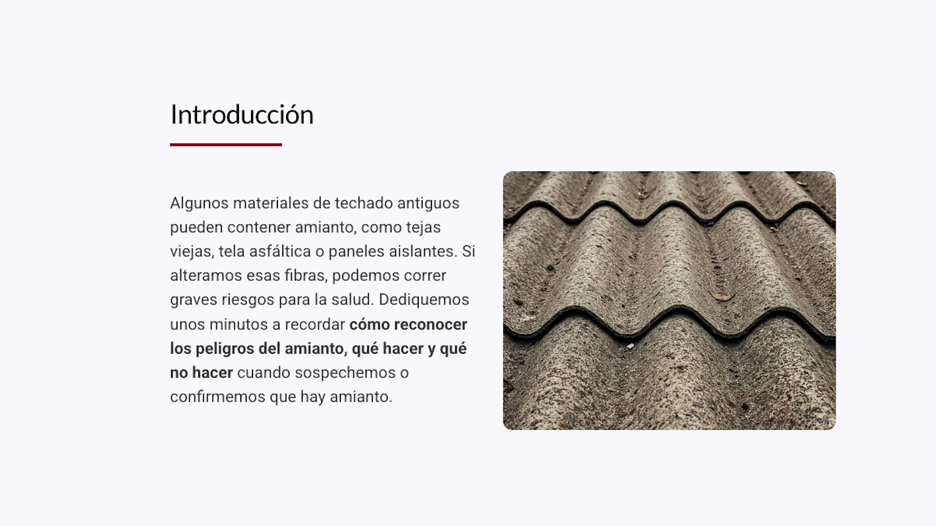 Asbestos Awareness for Roofers – Working Near Asbestos - Refresher - Spanish - Image 3