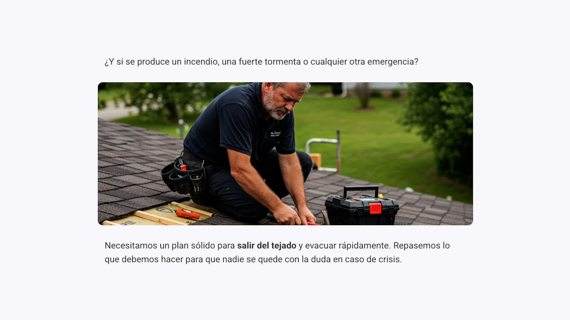 Emergency Evacuation for Roofers - Refresher - Spanish - Image 2
