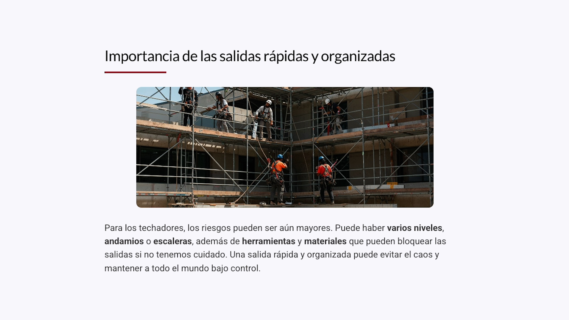 Emergency Evacuation for Roofers - Refresher - Spanish - Image 3