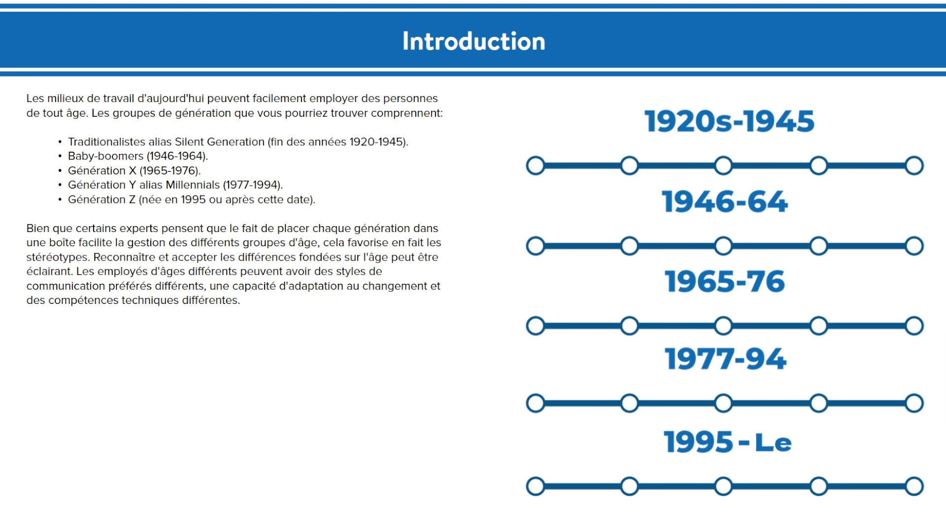 HR - Managing Different Generations in the Workplace FRENCH - Image 3