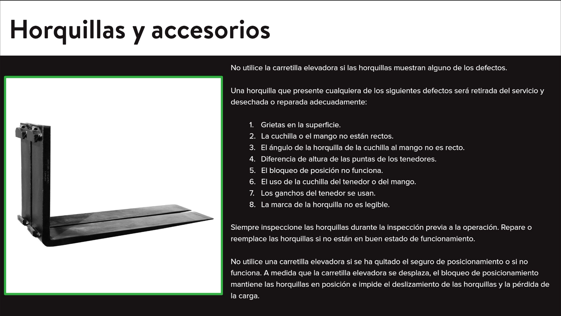 Powered Industrial Trucks Part 2 - Inspections - Spanish - Image 5