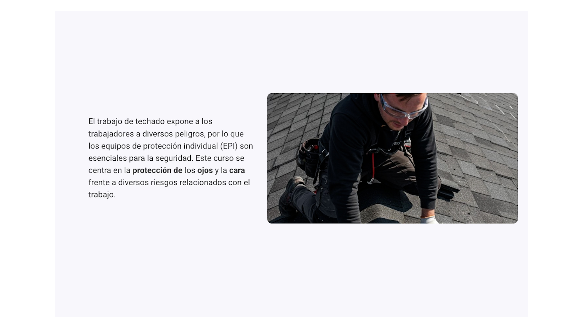 PPE Face and Eye Protection for Roofing - Refresher - Spanish - Image 2