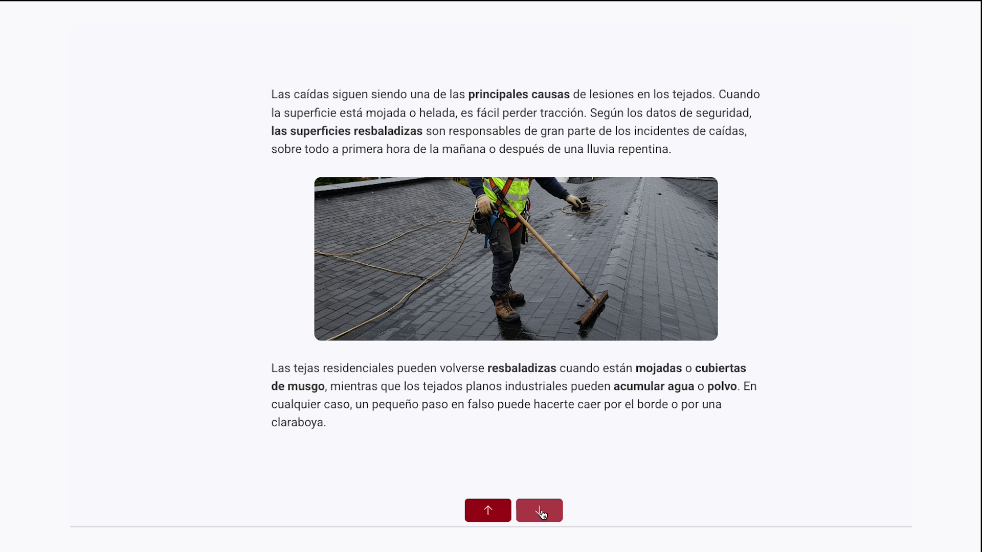 Weather Hazards for Roofers - Slippery Surfaces - Refresher - Spanish - Image 2