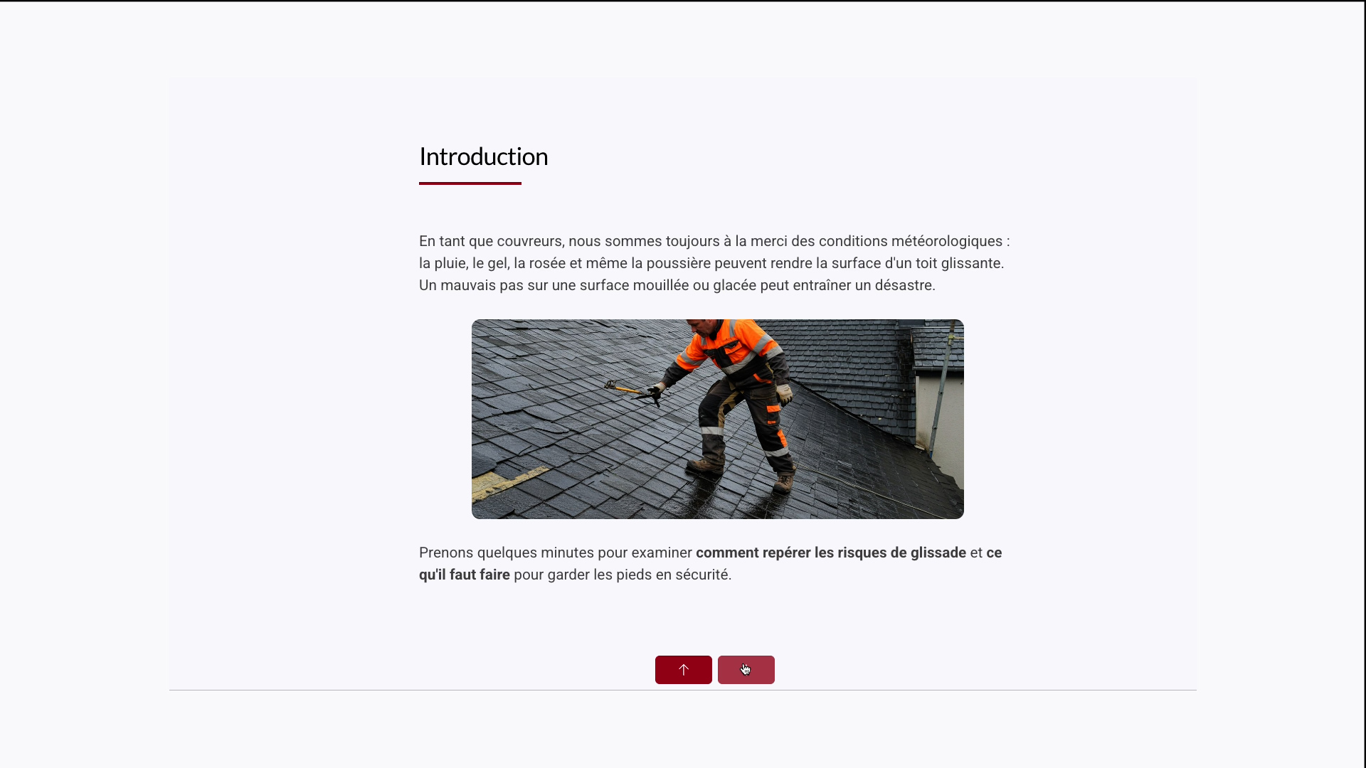 Weather Hazards for Roofers - Slippery Surfaces - Refresher - French - Image 3