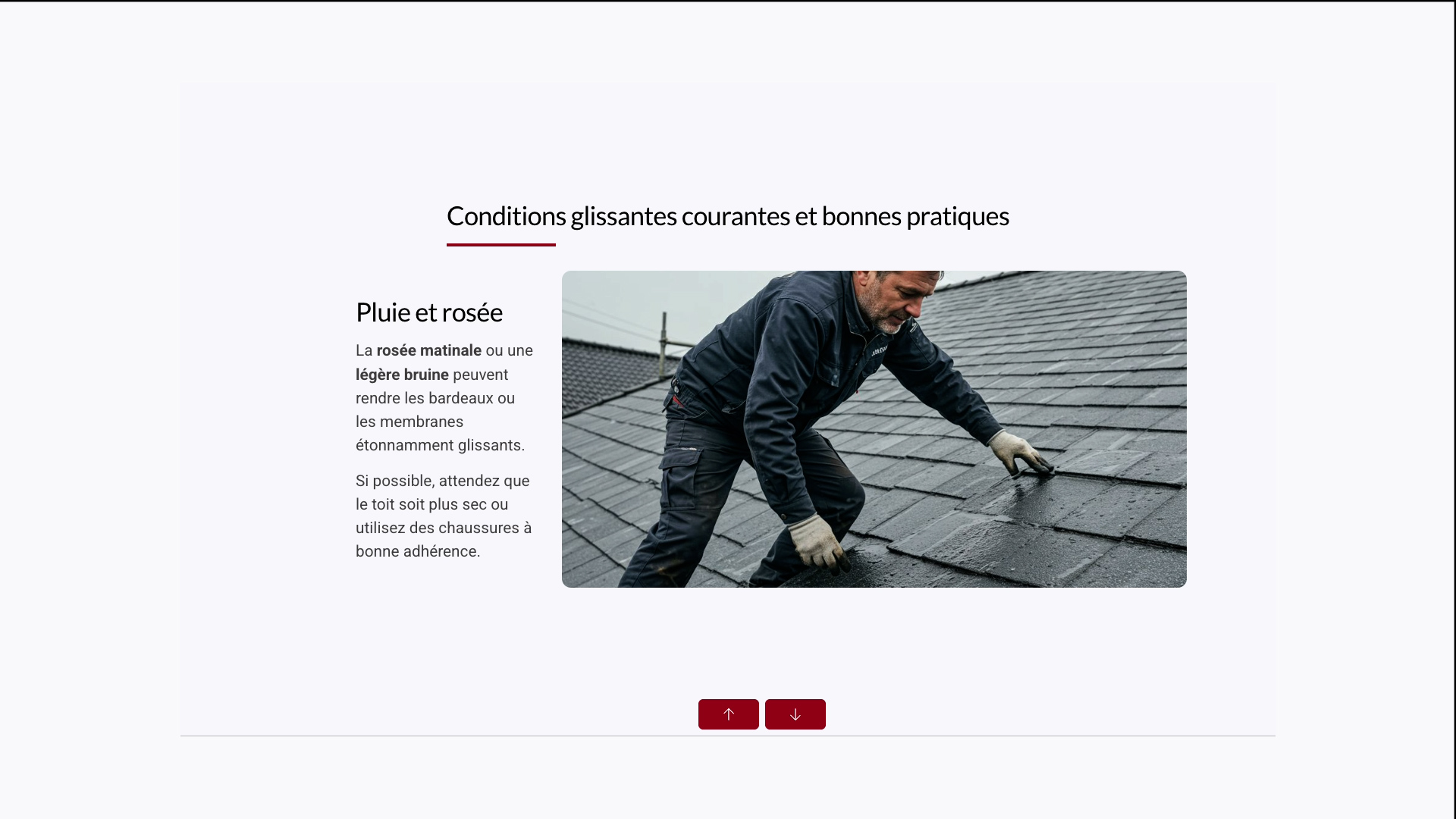 Weather Hazards for Roofers - Slippery Surfaces - Refresher - French - Image 4