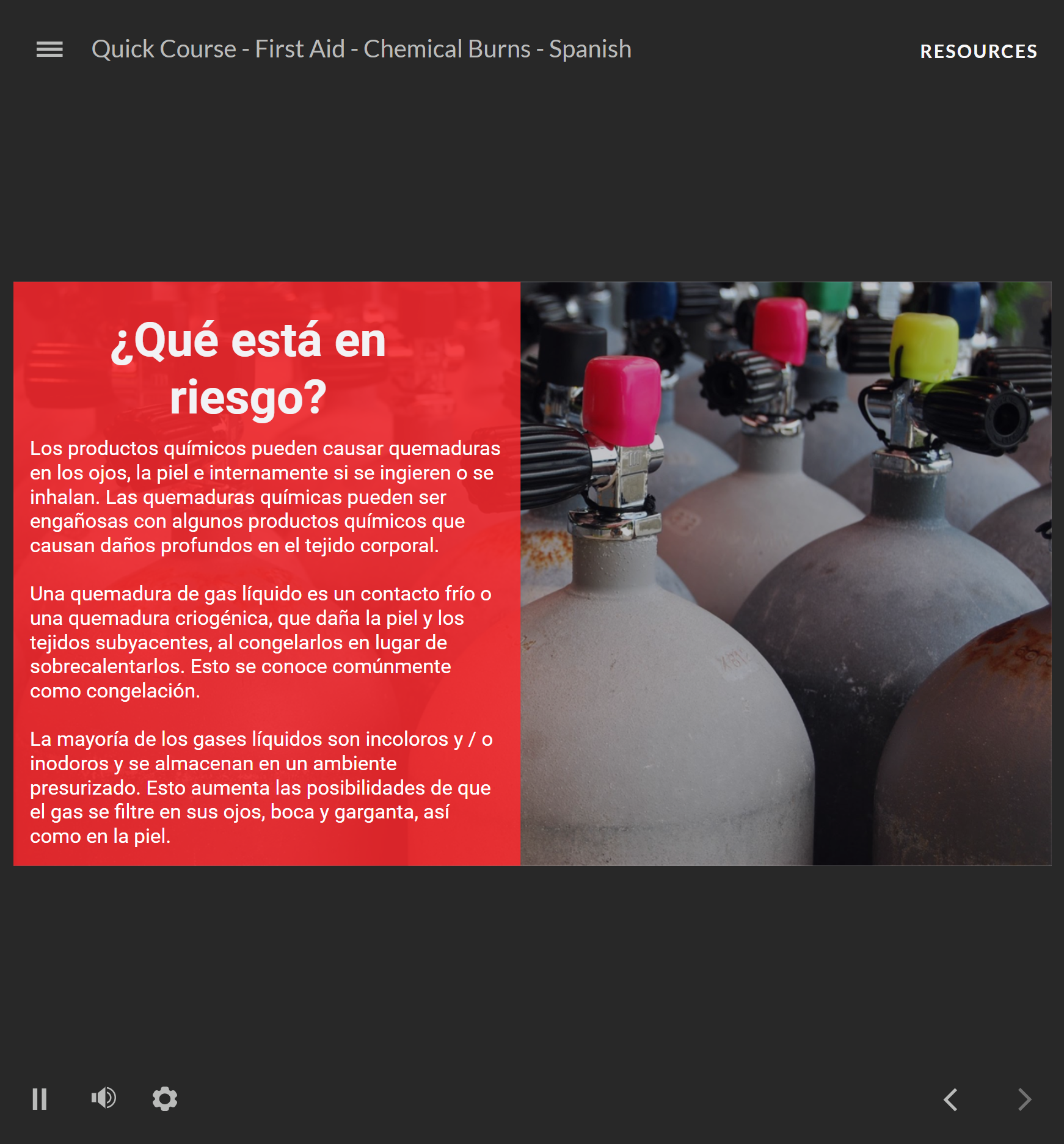 First Aid: Chemical Burns - Quick Course (Spanish) - Image 2