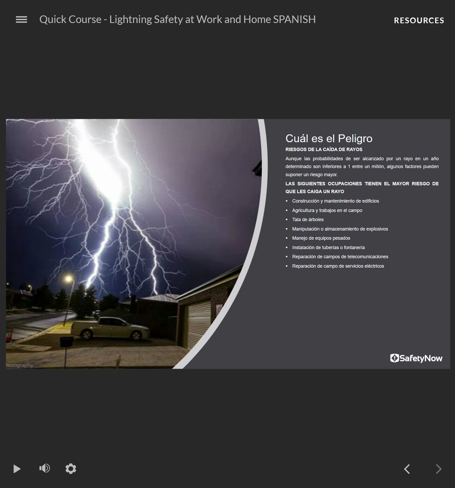 Lightning Safety at Work and Home - Quick Course (Spanish) - Image 3