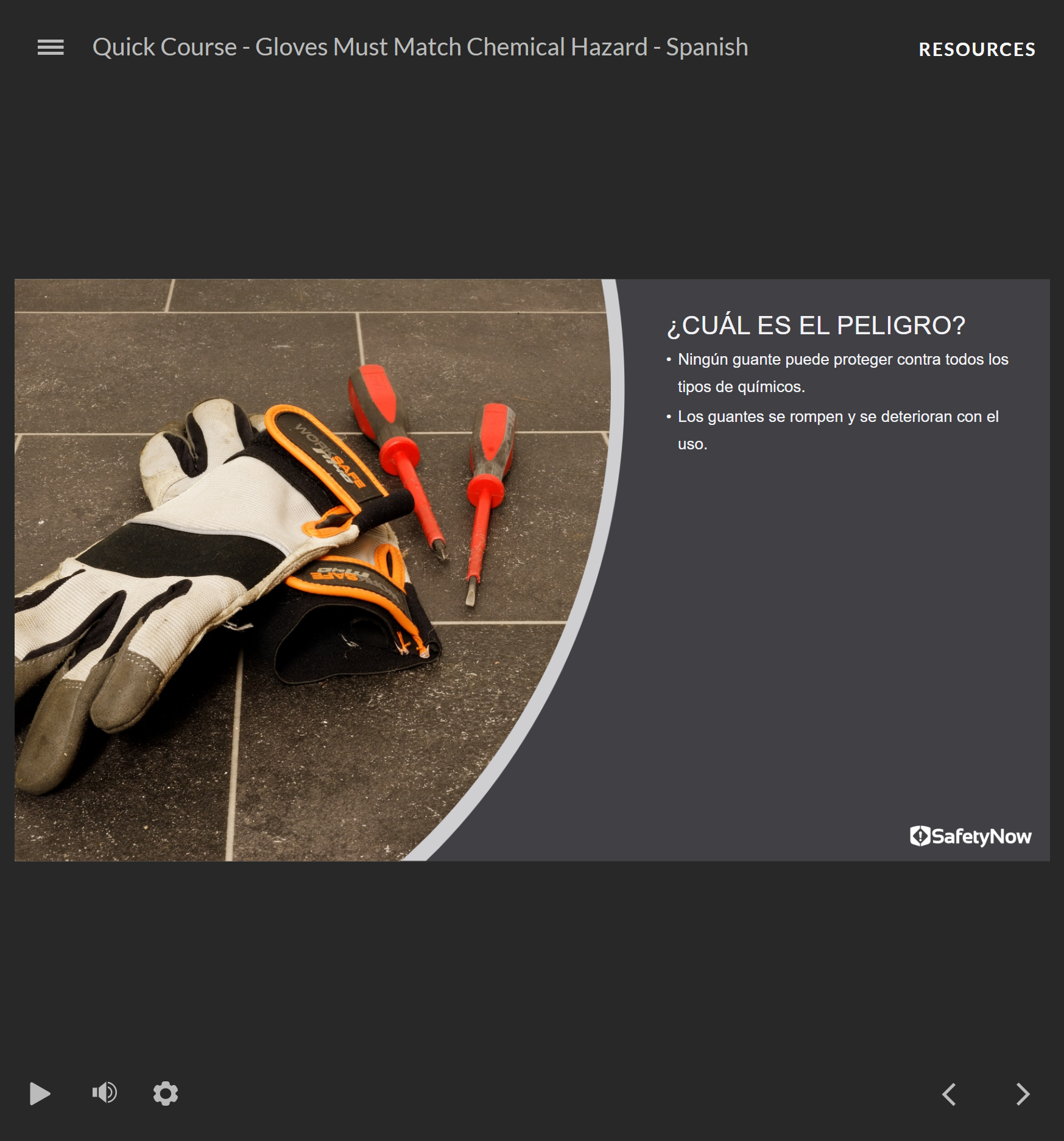 Gloves Must Match Chemical Hazard - Quick Course (Spanish) - Image 3