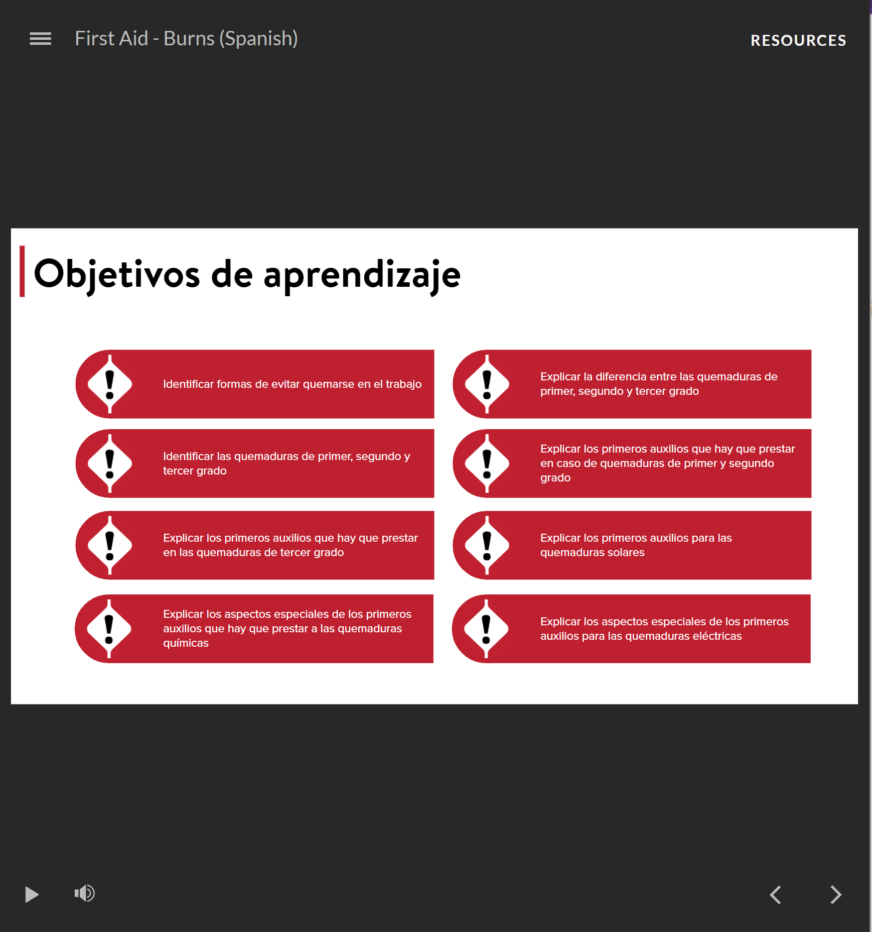 First Aid: Burns - Spanish - Image 3