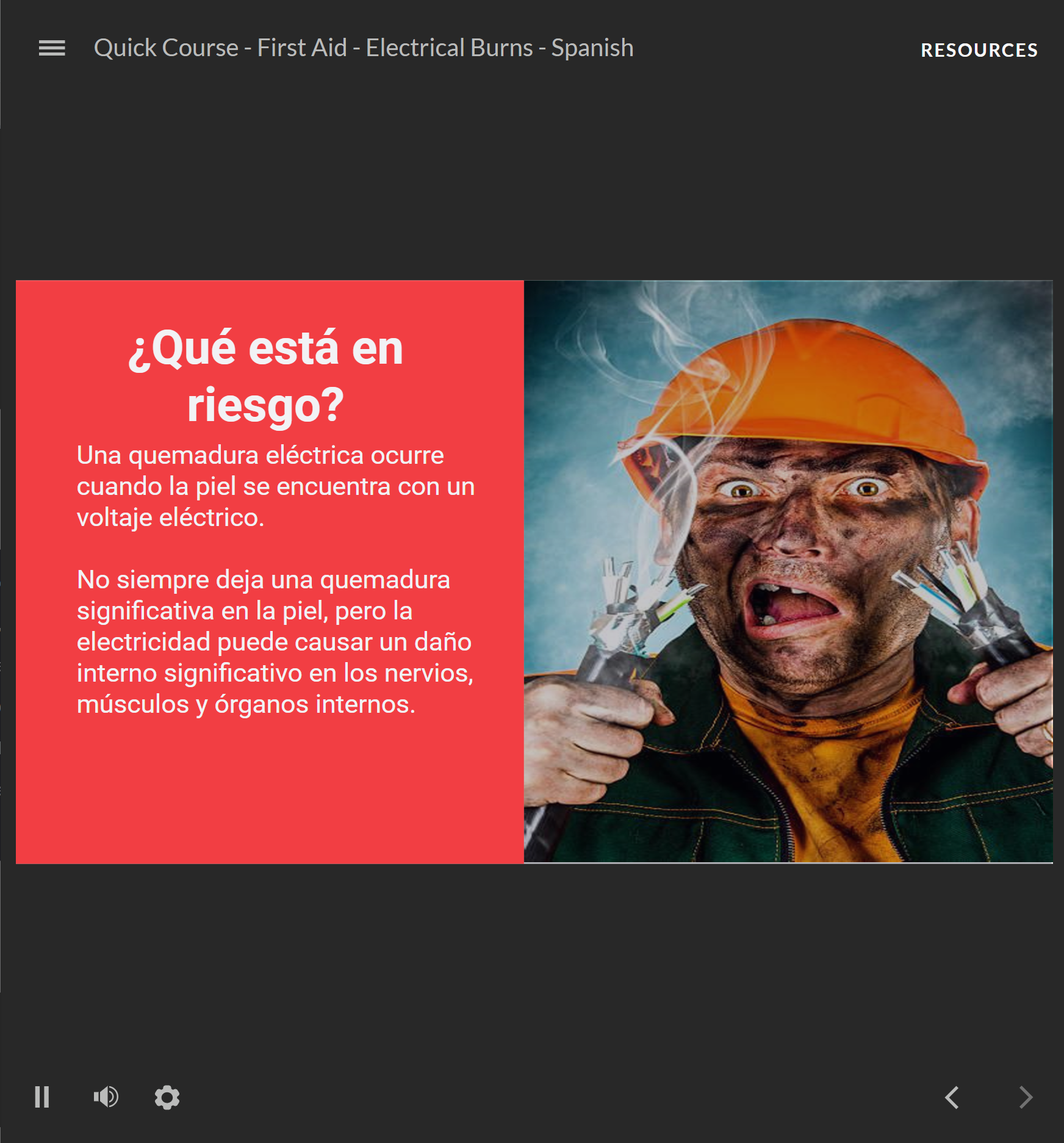First Aid: Electrical Burns - Quick Course (Spanish) - Image 3