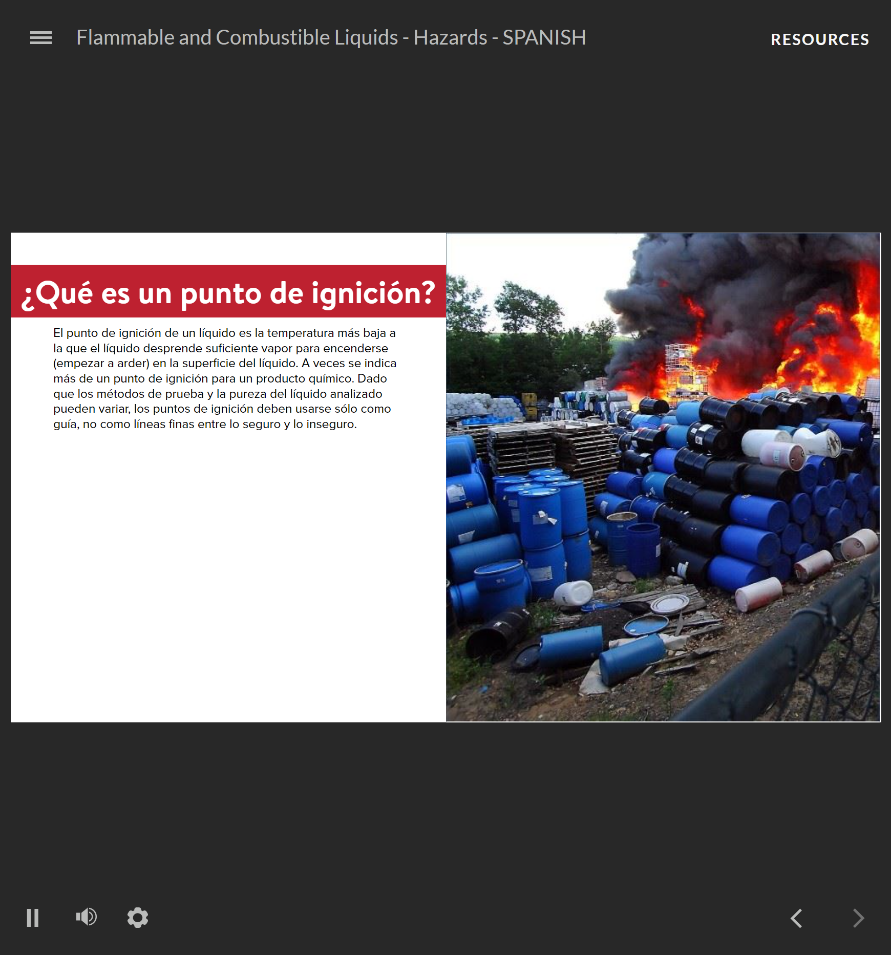 Flammable and Combustible Liquids/Hazards - Spanish - Image 4